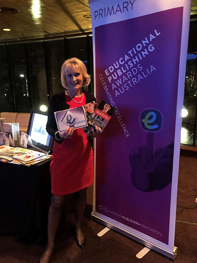 Lyn White at the Educational Publishing Australia Awards ceremony